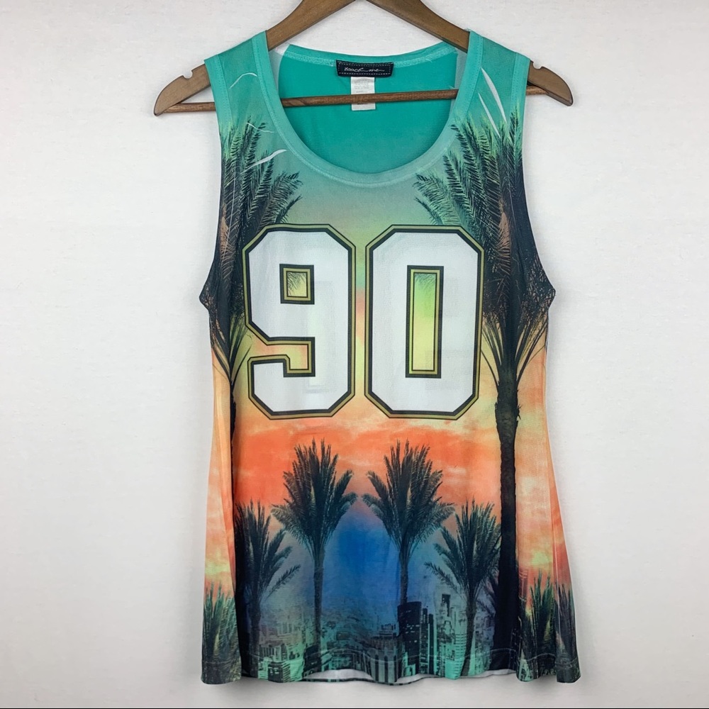 Touch Me Beach Scene 90 Sheer Colorful Jersey USA
